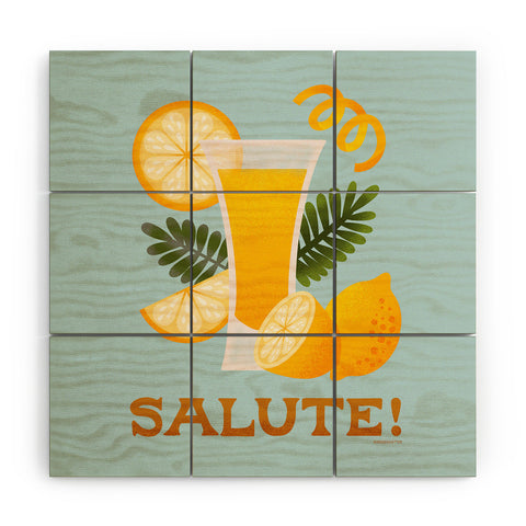 Jessica Molina Limoncello Cocktail Wood Wall Mural