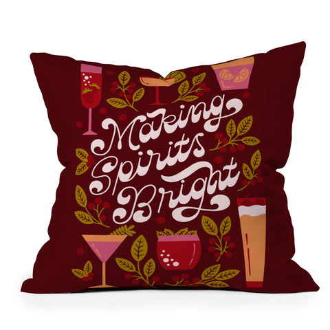 Jessica Molina Making Spirits Bright Holiday Outdoor Throw Pillow