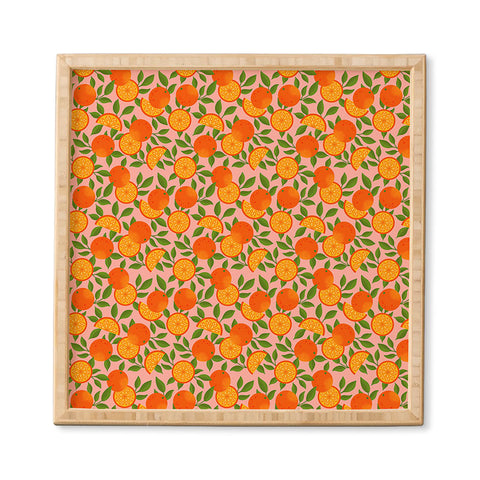 Jessica Molina Orange Pattern on Pink Framed Wall Art