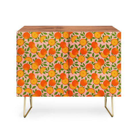 Jessica Molina Orange Pattern on Pink Credenza