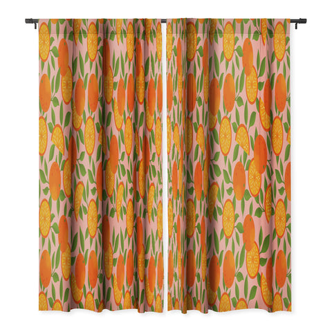 Jessica Molina Orange Pattern on Pink Blackout Non Repeat