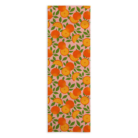 Jessica Molina Orange Pattern on Pink Yoga Towel