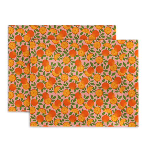 Jessica Molina Orange Pattern on Pink Placemat