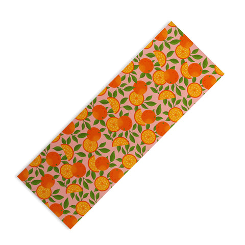 Jessica Molina Orange Pattern on Pink Yoga Mat