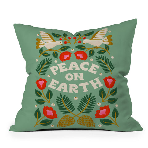 Jessica Molina Peace on Earth I Outdoor Throw Pillow