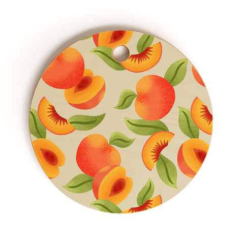 Jessica Molina Peach Pattern Cutting Board Round