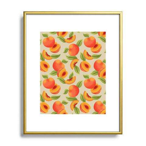 Jessica Molina Peach Pattern Metal Framed Art Print