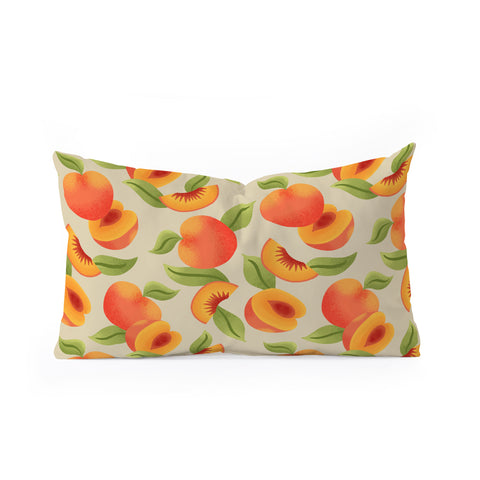 Jessica Molina Peach Pattern Oblong Throw Pillow