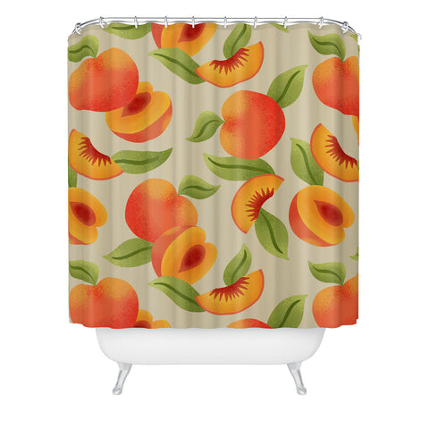 Jessica Molina Peach Pattern Shower Curtain