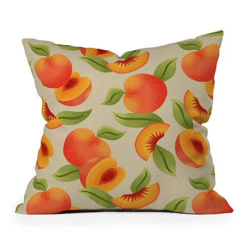 Jessica Molina Peach Pattern Outdoor Throw Pillow