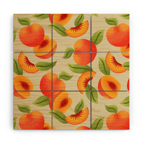 Jessica Molina Peach Pattern Wood Wall Mural