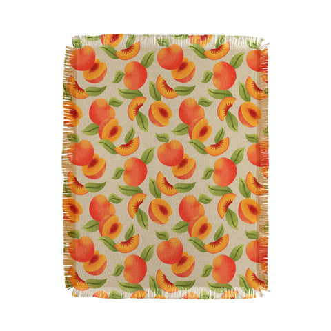 Jessica Molina Peach Pattern Throw Blanket