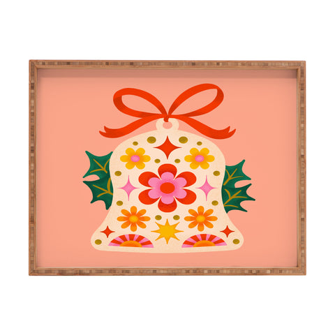 Jessica Molina Retro Christmas Sleigh Bell Rectangular Tray