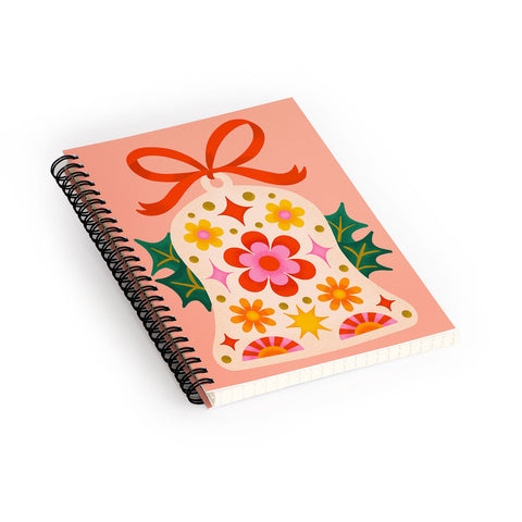 Jessica Molina Retro Christmas Sleigh Bell Spiral Notebook