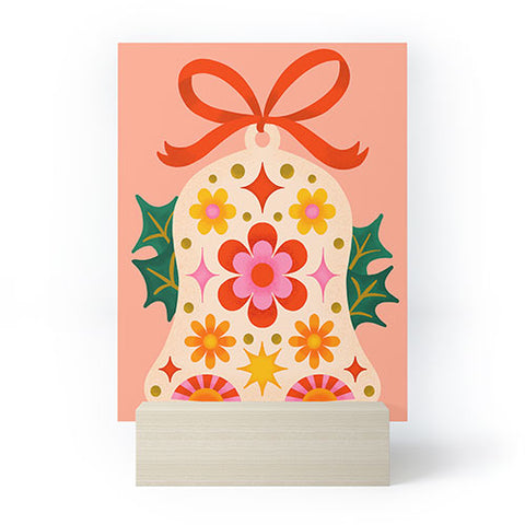 Jessica Molina Retro Christmas Sleigh Bell Mini Art Print