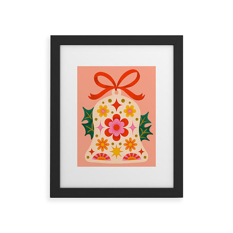 Jessica Molina Retro Christmas Sleigh Bell Framed Art Print