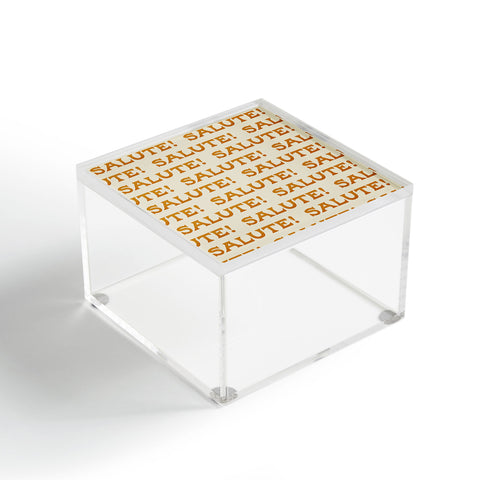 Jessica Molina Salute Gold Pattern on Cream Acrylic Box