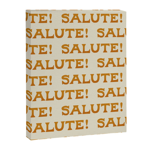 Jessica Molina Salute Gold Pattern on Cream Art Canvas