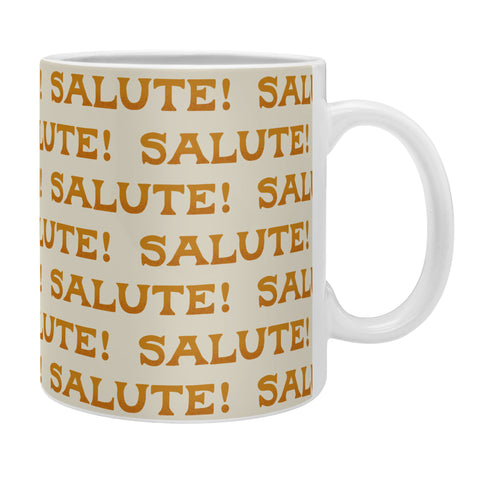 Jessica Molina Salute Gold Pattern on Cream Coffee Mug