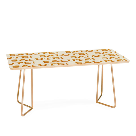 Jessica Molina Salute Gold Pattern on Cream Coffee Table