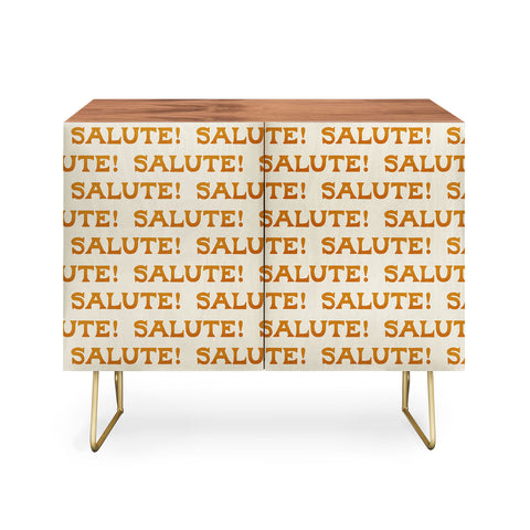 Jessica Molina Salute Gold Pattern on Cream Credenza
