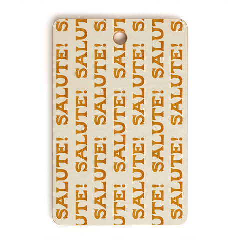 Jessica Molina Salute Gold Pattern on Cream Cutting Board Rectangle