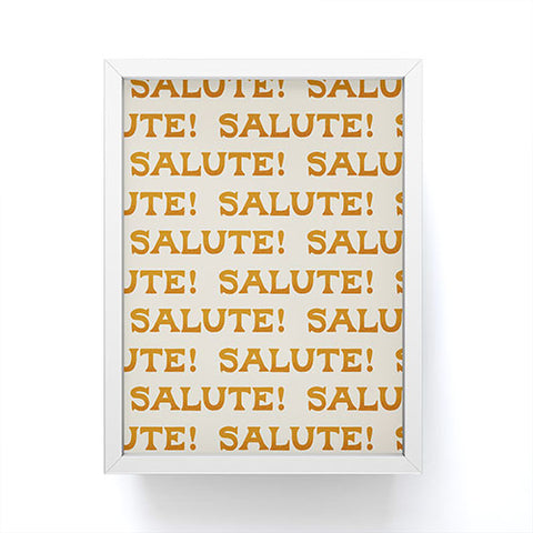 Jessica Molina Salute Gold Pattern on Cream Framed Mini Art Print
