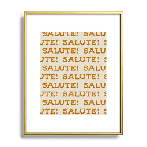 Jessica Molina Salute Gold Pattern on Cream Metal Framed Art Print