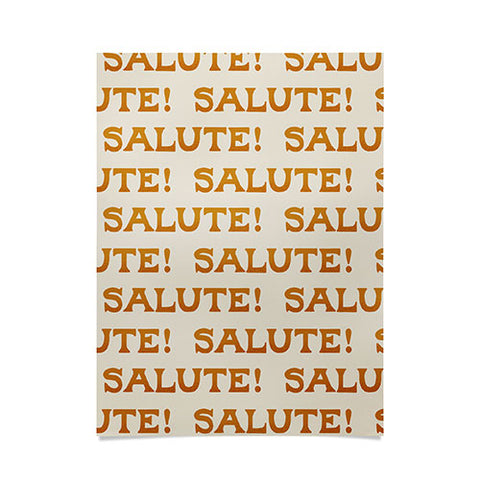 Jessica Molina Salute Gold Pattern on Cream Poster