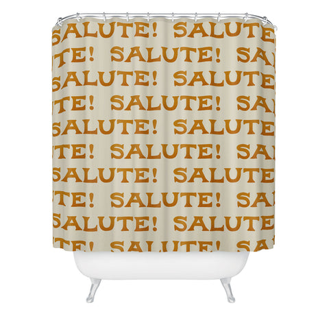 Jessica Molina Salute Gold Pattern on Cream Shower Curtain
