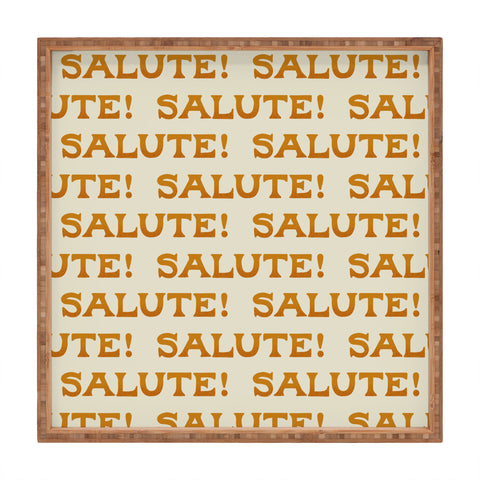 Jessica Molina Salute Gold Pattern on Cream Square Tray