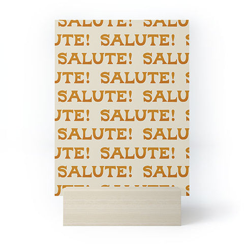 Jessica Molina Salute Gold Pattern on Cream Mini Art Print