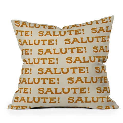 Jessica Molina Salute Gold Pattern on Cream Throw Pillow