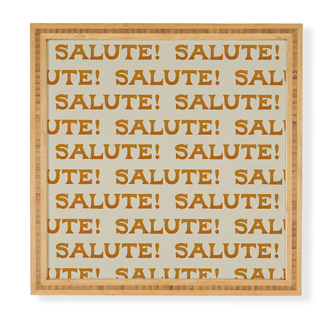 Jessica Molina Salute Gold Pattern on Cream Framed Wall Art