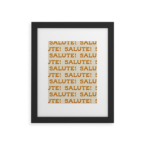 Jessica Molina Salute Gold Pattern on Cream Framed Art Print