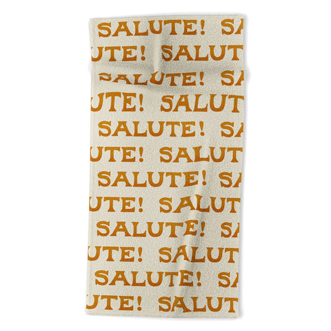 Jessica Molina Salute Gold Pattern on Cream Beach Towel