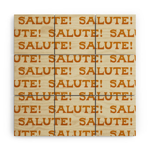 Jessica Molina Salute Gold Pattern on Cream Wood Wall Mural