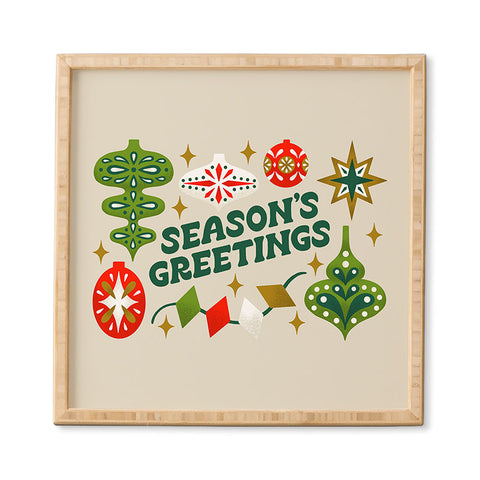 Jessica Molina Seasons Greetings Vintage Ornaments Framed Wall Art