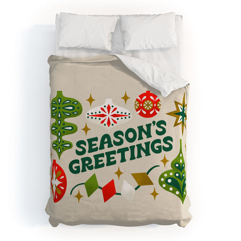 Jessica Molina Seasons Greetings Vintage Ornaments Duvet Cover