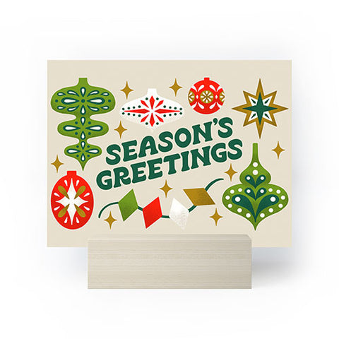 Jessica Molina Seasons Greetings Vintage Ornaments Mini Art Print