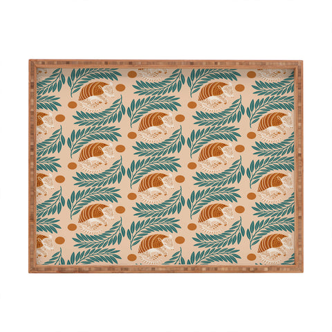 Jessica Molina Sleepy Armadillo Burnt Orange Rectangular Tray