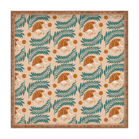 Jessica Molina Sleepy Armadillo Burnt Orange Square Tray