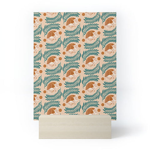 Jessica Molina Sleepy Armadillo Burnt Orange Mini Art Print