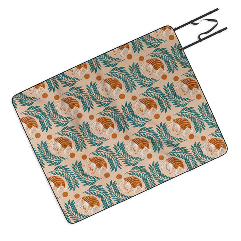 Jessica Molina Sleepy Armadillo Burnt Orange Picnic Blanket