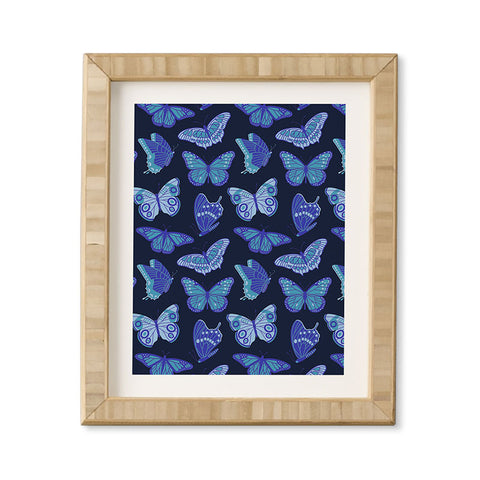 Jessica Molina Texas Butterflies Blue on Navy Framed Wall Art
