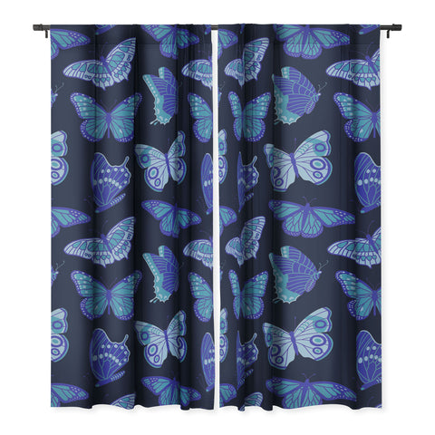 Jessica Molina Texas Butterflies Blue on Navy Blackout Non Repeat