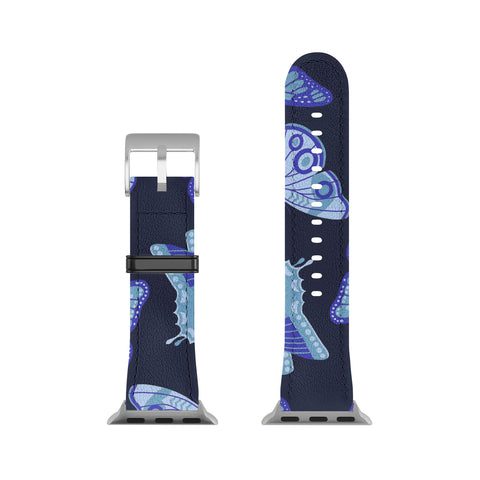 Jessica Molina Texas Butterflies Blue on Navy Apple Watch Band
