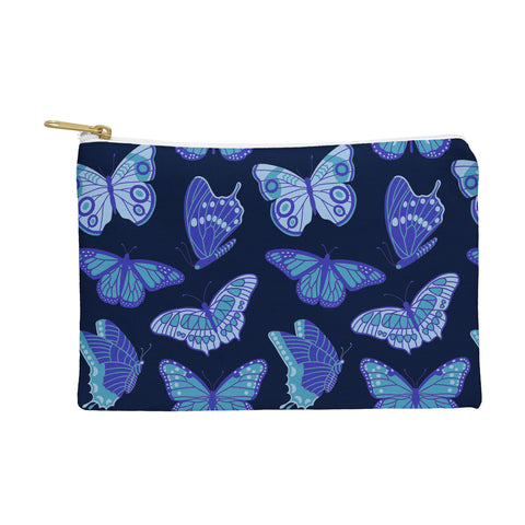 Jessica Molina Texas Butterflies Blue on Navy Pouch