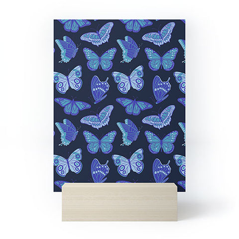 Jessica Molina Texas Butterflies Blue on Navy Mini Art Print