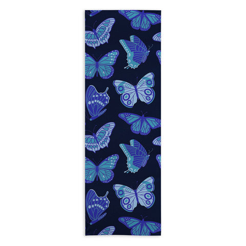 Jessica Molina Texas Butterflies Blue on Navy Yoga Towel